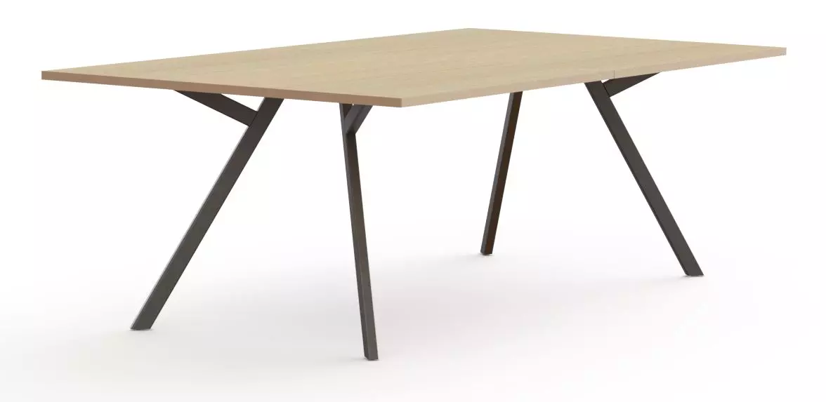 Een Bridge vergadertafel recht ronde poten Ø 50 mm, vaste hoogte 75 cm koop je bij Deska Alles voor Kantoor